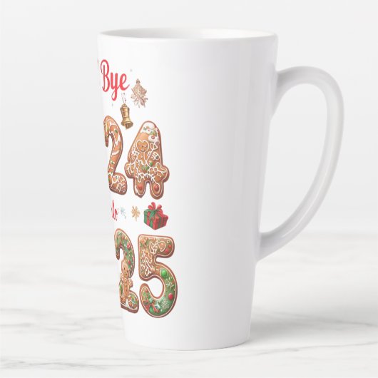 Goodbye 2024 Hello 2025 Happy New year Design Milchtasse (Rechts)