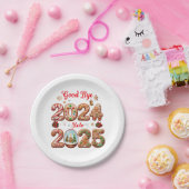 Goodbye 2024 Hello 2025 Happy New Year Design Pappteller (Party)