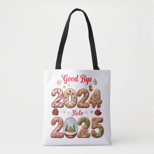 Goodbye 2024 Hello 2025 Happy New Year Design Tasche (Vorderseite)
