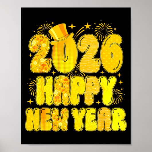 Goodbye 2025 Happy New Year 2026 Women Girl Kids  Poster (Vorne)