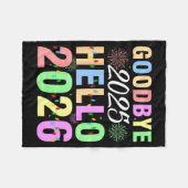 Goodbye 2025 Hello 2026 Christmas Lights Happy New Fleecedecke (Vorderseite (Horizontal))