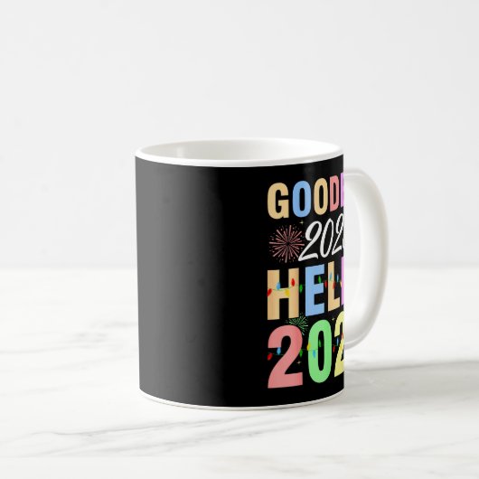 Goodbye 2025 Hello 2026 Christmas Lights Happy New Kaffeetasse (VorderseiteRechts)