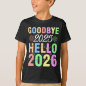 Goodbye 2025 Hello 2026 Christmas Lights Happy New T-Shirt (Vorderseite)