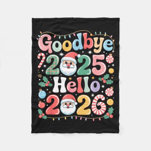 Goodbye 2025 Hello 2026 Christmas New Year Gift  Fleecedecke (Vorderseite)