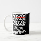 Goodbye 2025 Hello 2026 Clock Happy New Year Party Kaffeetasse (Links)