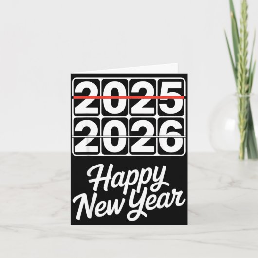 Goodbye 2025 Hello 2026 Clock Happy New Year Party Karte (Vorderseite)