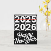 Goodbye 2025 Hello 2026 Clock Happy New Year Party Karte (Gelbe Blume)