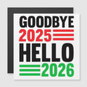 Goodbye 2025 Hello 2026 - Feiern eines Fresh Star Magnetkarte (Vorne/Hinten)