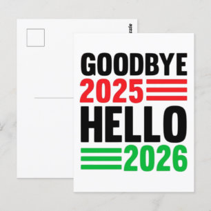 Goodbye 2025 Hello 2026 - Feiern eines Fresh Star Postkarte