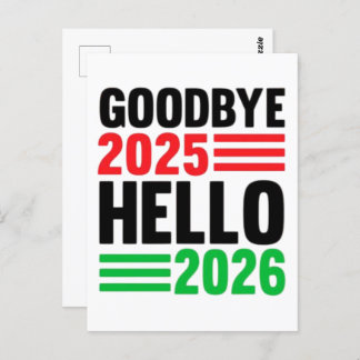 Goodbye 2025 Hello 2026 - Feiern eines Fresh Star Postkarte