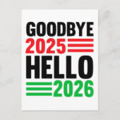 Goodbye 2025 Hello 2026 - Feiern eines Fresh Star Postkarte (Vorderseite)