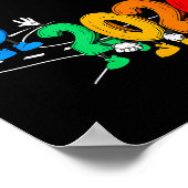 Goodbye 2025 Hello 2026 Funny Cartoon New Year Boy Poster (Ecke)