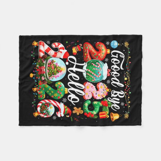 Goodbye 2025 Hello 2026 Happy New Year Christmas P Fleecedecke (Vorderseite (Horizontal))