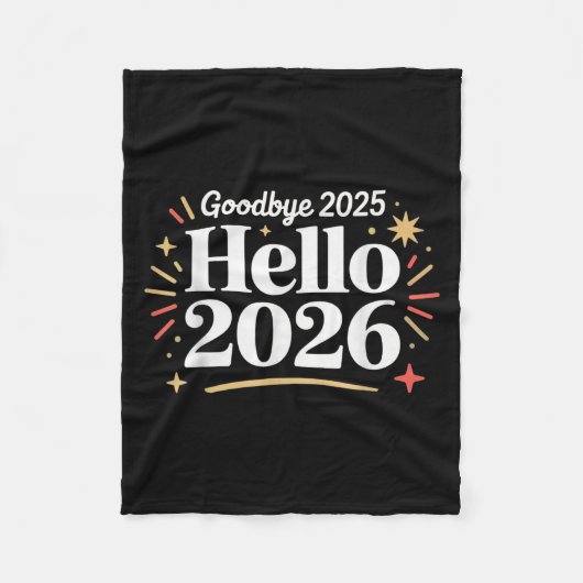 Goodbye 2025 Hello 2026 Happy New Year Confetti  Fleecedecke (Vorderseite)