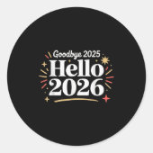 Goodbye 2025 Hello 2026 Happy New Year Confetti  Runder Aufkleber (Vorderseite)