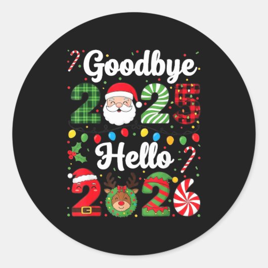Goodbye 2025 Hello 2026 Happy New Year Countdown P Runder Aufkleber (Vorderseite)