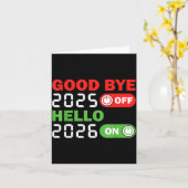 Goodbye 2025 Hello 2026 Happy New Year Party Famil Karte (Gelbe Blume)