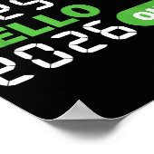 Goodbye 2025 Hello 2026 Happy New Year Party Famil Poster (Ecke)