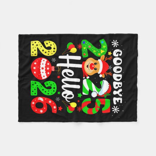 Goodbye 2025 Hello 2026 Happy New Year's Eve Chris Fleecedecke (Vorderseite (Horizontal))