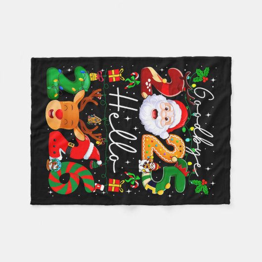 Goodbye 2025 Hello 2026 Happy New Year's Eve Chris Fleecedecke (Vorderseite (Horizontal))