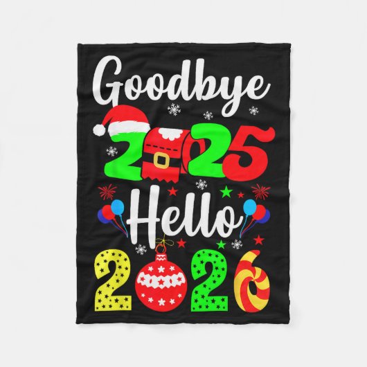Goodbye 2025 Hello 2026 Happy New Year's Eve Chris Fleecedecke (Vorderseite)