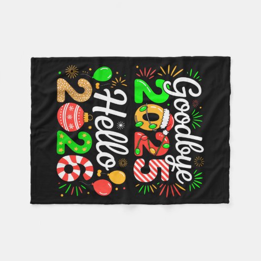 Goodbye 2025 Hello 2026 Happy New Year's Eve Chris Fleecedecke (Vorderseite (Horizontal))