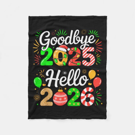 Goodbye 2025 Hello 2026 Happy New Year's Eve Chris Fleecedecke (Vorderseite)