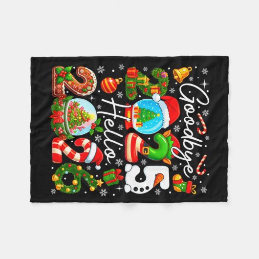 Goodbye 2025 Hello 2026 Happy New Year's Eve Chris Fleecedecke (Vorderseite (Horizontal))