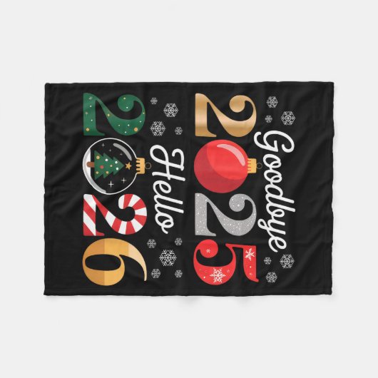 Goodbye 2025 Hello 2026 Happy New Year's Eve Chris Fleecedecke (Vorderseite (Horizontal))