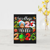 Goodbye 2025 Hello 2026 Happy New Year's Eve Chris Karte (Gelbe Blume)