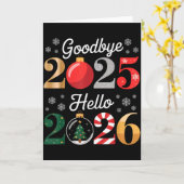 Goodbye 2025 Hello 2026 Happy New Year's Eve Chris Karte (Gelbe Blume)