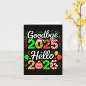 Goodbye 2025 Hello 2026 Happy New Year's Eve Chris Karte (Gelbe Blume)