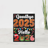 Goodbye 2025 Hello 2026 Happy New Year's Eve Chris Karte (Vorderseite)