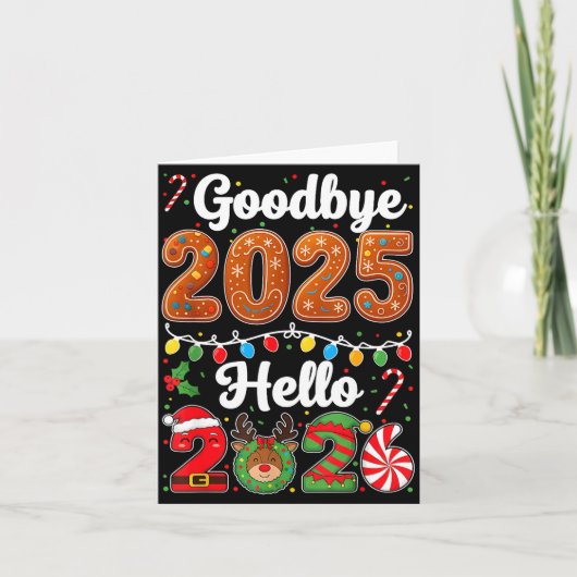 Goodbye 2025 Hello 2026 Happy New Year's Eve Chris Karte (Vorderseite)