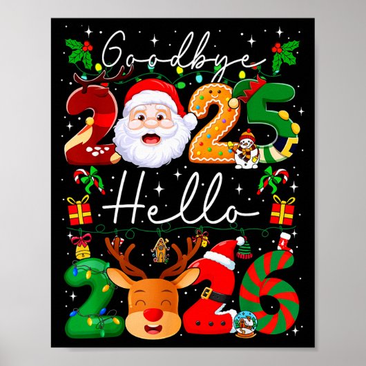Goodbye 2025 Hello 2026 Happy New Year's Eve Chris Poster (Vorne)