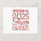 Goodbye 2025 Hello 2026 Merry Christmas Happy New Begleitkarte (Rückseite)