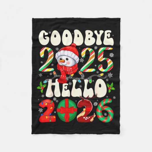 Goodbye 2025 Hello 2026 Merry Christmas Happy New Fleecedecke (Vorderseite)