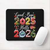 Goodbye 2025 Hello 2026 Merry Christmas Happy New  Mousepad (Mit Mouse)