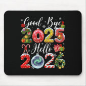 Goodbye 2025 Hello 2026 Merry Christmas Happy New Mousepad (Vorne)