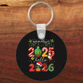 Goodbye 2025 Hello 2026 Merry Christmas Happy New Schlüsselanhänger (Vorderseite)