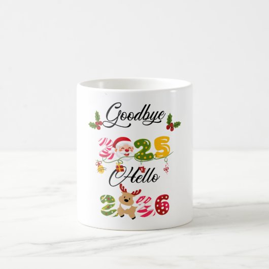 Goodbye 2025 Hello 2026 New Year Design Kaffeetasse (Mittel)
