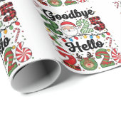 Goodbye 2025 Hello 2026 New Year Resolution Geschenkpapier (Rolleneckpunkt)