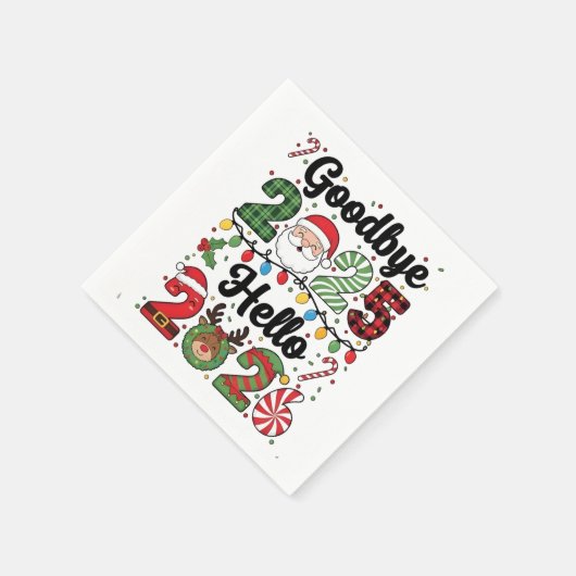 Goodbye 2025 Hello 2026 New Year Resolution Serviette (Ecke)