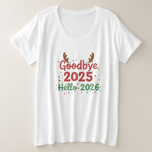 🎄 Goodbye 2025 Hello 2026 T-Shirt (Design vorne)