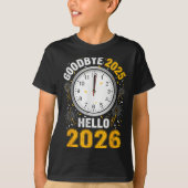 Goodbye 2025 Hello 2026 Tee With Clock New Year 20 (Vorderseite)