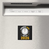 Goodbye 2025 Hello 2026 Tee With Clock New Year 20 Magnet (In Situ (Geschirrspüler))