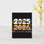 Goodbye 2025 Welcome 2026 Happy New Year Design Ce Karte (Gelbe Blume)