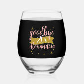Goodbye 20s Personalized 30th Birthday Design Weinglas Ohne Stiel (Rückseite)