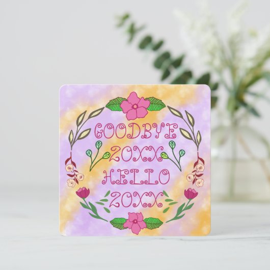 GOODBYE 20XX HELLO 20XX EINLADUNG (Stehend Vorderseite)