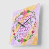 GOODBYE 20XX HELLO 20XX QUADRATISCHE WANDUHR (Winkel)